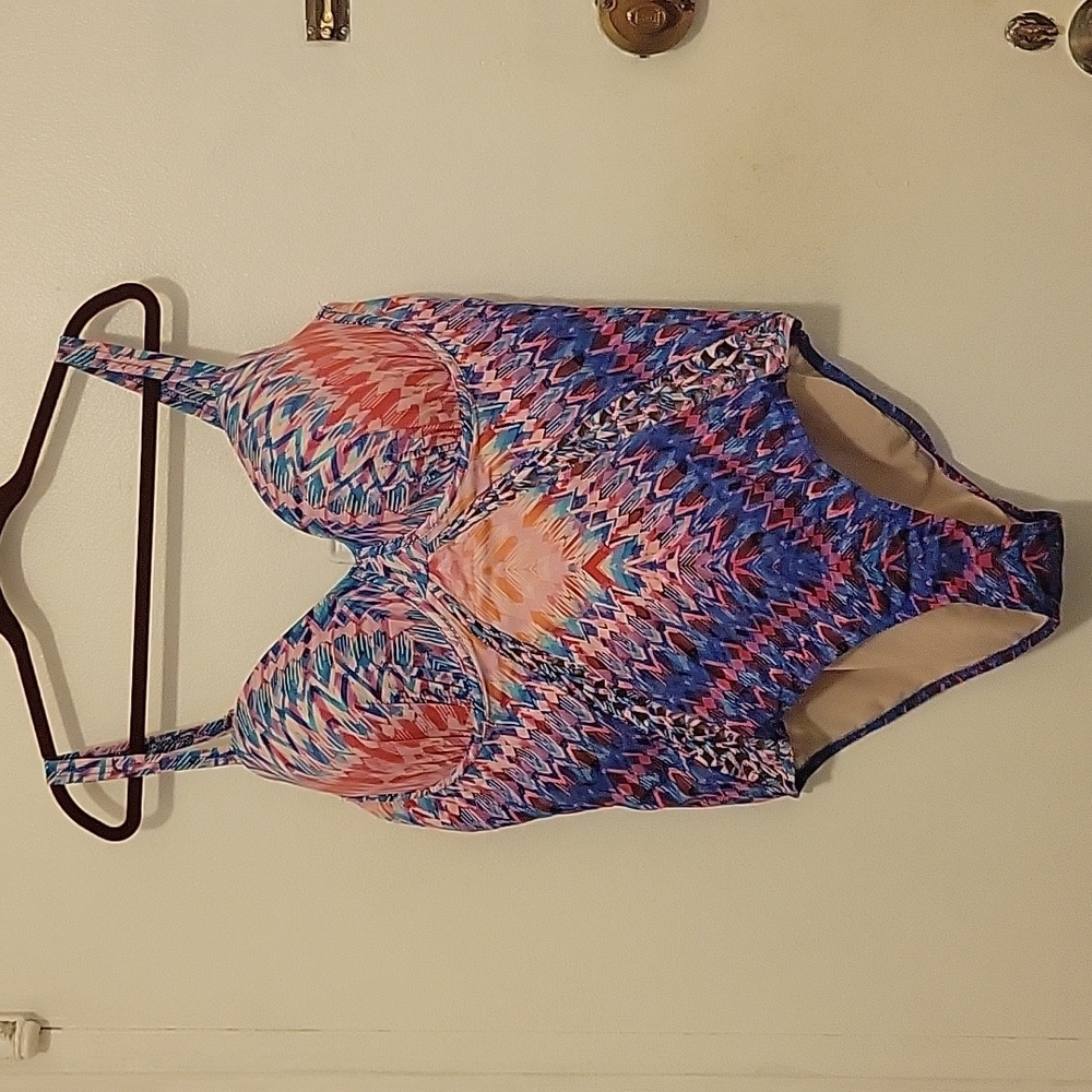Swimsuit Multicolor Blues and Pinks One Piece